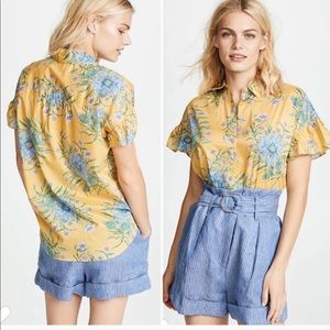 MADEWELL Painted Bloom Button Down Shirt XXS